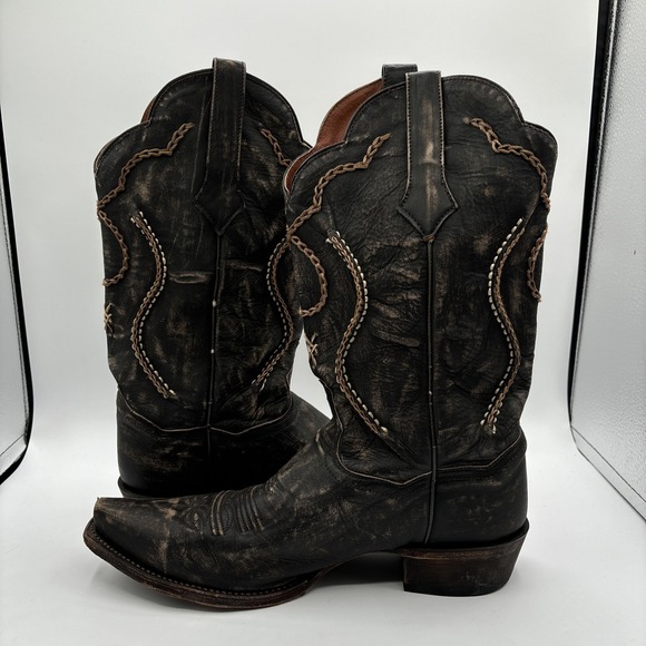 Dan Post Black and Brown Cowboy Boots - Picture 8 of 16